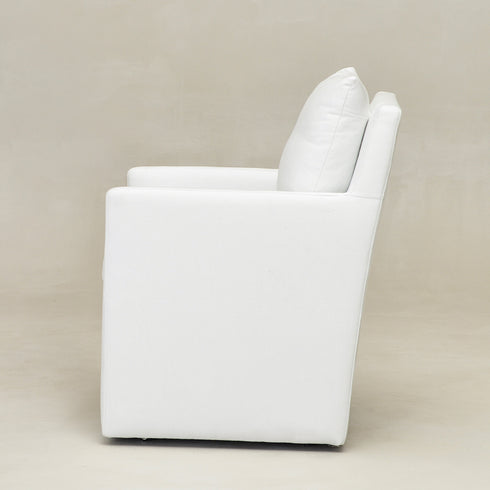 Sean Performance Dining Chair with Casters - Upholstered Dining Chair | Modern Dining Chairs | Kinwell Furniture | Performance Fabric Dining Chairs